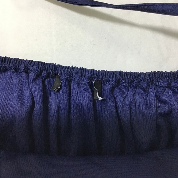 LULU'S XS Navy Blue Precious Sentiments Pleated Surplice Neck Maxi Dress NEW B29 - Picture 7 of 9